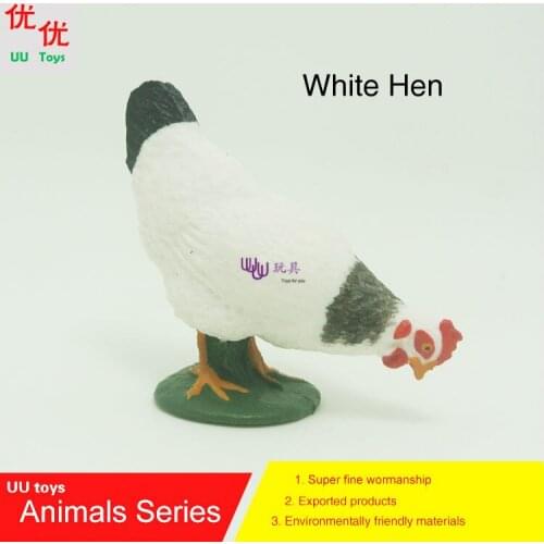 Hot toys:White Hen simulation model Animals kids toys children educational props