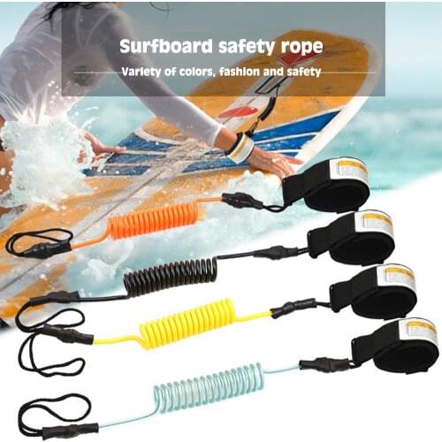 Surf Leash 55.5CM Ankle Leash Surfing Elastic Coiled Stand UP Paddle Board Leg Rope Surfboard Ankle Safety Straps
