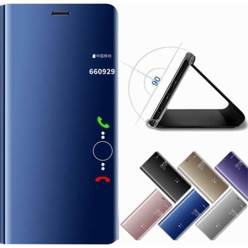 Luxury Mirror Chrome Flip Case For Huawei P smart 2020 2019 2021 2018 Nova 3i Plastic Phone Cover Funda