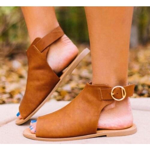 Women Sandals Summer Shoes Fish Mouth Black Sandalias Mujer Flats Silpper Sandalia Feminina Plus Size 34-43