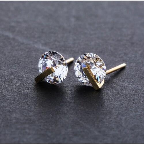 1 Pair 10 K Earrings Hip Hop Ice Out Gold CZ Earring for Men Women Fashion Jewelry Drop Shipping