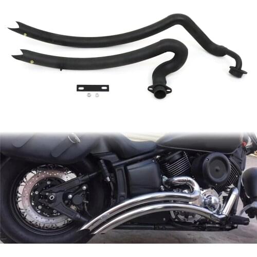 Slash Cut Motorcycle Stainless Full Exhaust System Pipe Kit Silencer Mufflers For Yamaha V Star 1100 Dragstar XVS1100 All Years