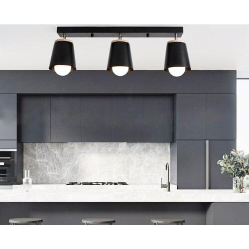 Modern White & Black 1/2/3/4heads chandeliers Corridor adjustable metal wood E27 indoor Lighting Store Lighting fixtures