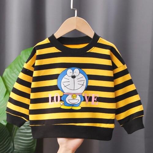 2021 Spring Autumn Boys T-shirt Cotton Cartoon Long Sleeve Kids Tops Casual Baby Girls T-shirt Children Clothing 1 2 3 4 5 Years