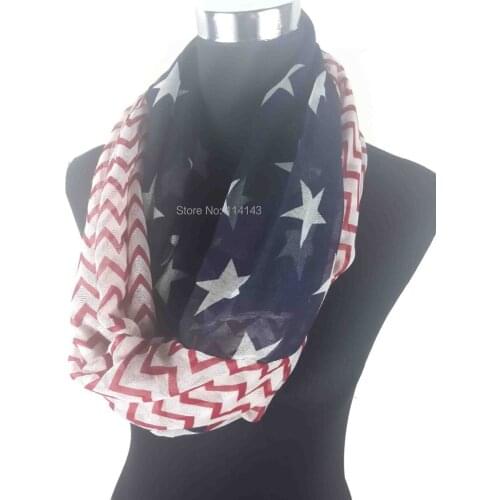 10pcs/lot Chevron Star Print Vintage Infinity Loop Scarf Accessories, Free Shipping