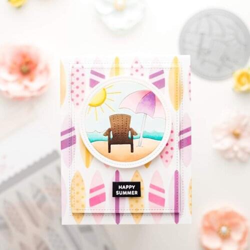 Summer Vacation Scene Die Cutting Dies Scrapbook Diary Decoration Stencil Embossing DIY Greeting Card Handmade Gift 2021 New