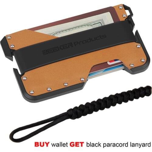 ZEEKER Slim RFID Blocking Id Card Holder With Genuine Leather For Men