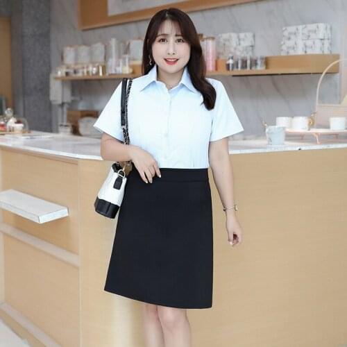 2021 Spring and Autumn Plus Size Womens High-quality Office A-line Skirt High Waist Black Ladies Half-length Skirt Formal Wear