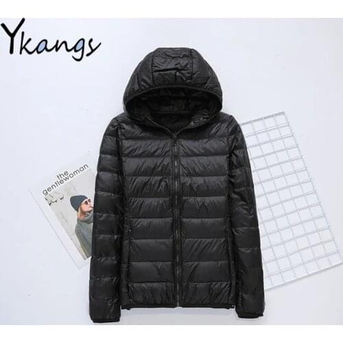 Plus Size 8xl 14 Solid Color Basic Hoodie Zipper Pockets Women Down Jacket Classic Simple Autumn Winter Padded Coat Outwear Top