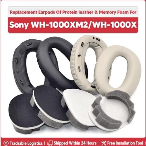 1000XM2 Ear Pads Replacement Protein Leather Memory Foam Earpads Cushion Pad for Sony WH-1000XM2 MDR-1000X Headset Headphones