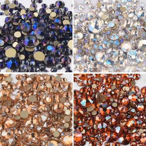 1440 pcs/pack Mixed Size Rhinestones Nail Art Decorations Glitter Crystal AB shining nail art jewelry Gems 3D Nail Accessories