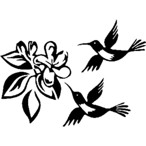 16*11.8cm Stickers with beautiful flowers and two birds,Funny Car Window Bumper Novelty JDM Drift Vinyl Decal Sticker