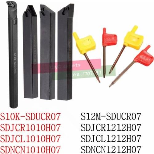 4Pcs Set Of 12mm 10mm SDUCR07 SDJCR07 SDJCL07 SDNCN07 Lathe Turning Tool Holder Borning Bar For DCMT0702 Insert