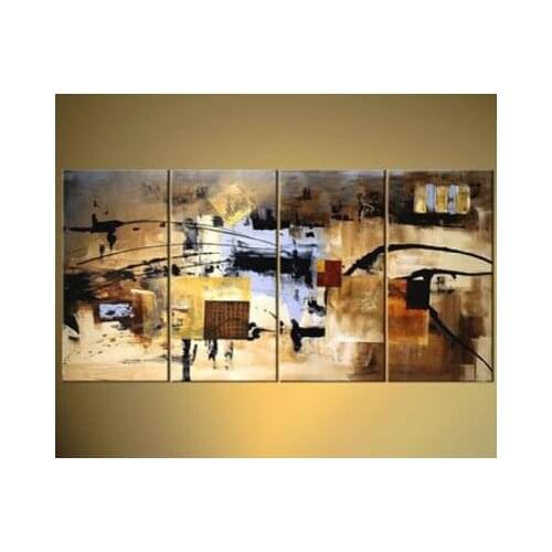 4 pcs Hand Painted Wall Decor-My Cards Are On The Table-Modern Canvas Art Wall Decor-Abstract Oil Painting Wall Art