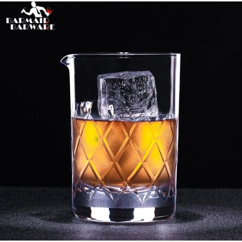600ml 20 Ounce Rhombus Pattern Japanese Style Crystal Cocktail Mixing Glass Bar Tools