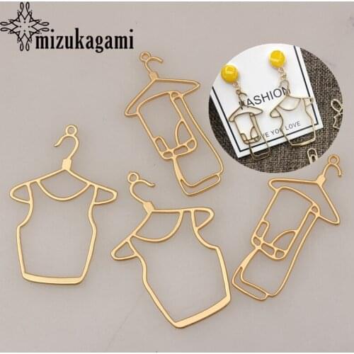 6pcs/lot 45mm Zinc Alloy Gold Geometric Hangers Clothes Charms Linker Connector For DIY Fashion Earrings Jewelry Accessories