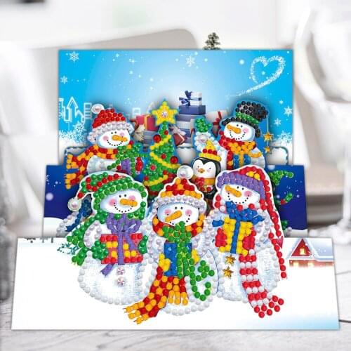 8Pcs Special-shaped Diamond Painting DIY Greeting Card Part Cross Stitch Christmas Drill Drawing Wishing Postcards