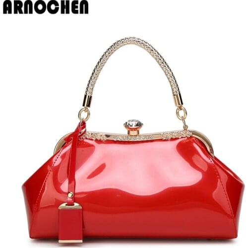 ARNOCHEN Patent Leather Handbag Women Shoulder Bag Female Luxury Handbags Women Bags Designer Famous Brands Tote Bag WYQ701