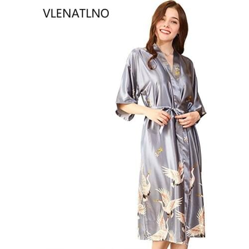Satin Robes for Brides Wedding Robe Sleepwear Silk Pijama Casual Bathrobe Animal Rayon Long Nightgown Women Kimono XXXL