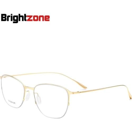Brightzone Men Women Titanium Alloy Square Glasses Frame Exquisite Gold Wire Spectacle Frame Match Myopia Optics Eyeball