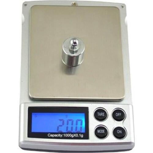 Mini Digital Scales Pocket Weighing Balance Gold Jewelry Scale 0.1g - 1000g / 0.1g - 500g + Black Case