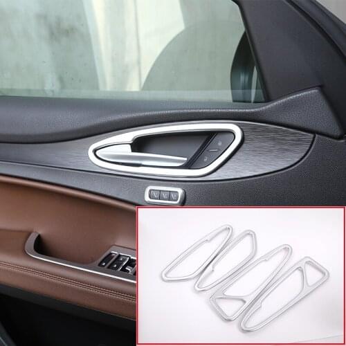 For Alfa Romeo Stelvio 2017 2018 Car Accessories 4 Pcs ABS Car Interior Door Handle Frame Trim