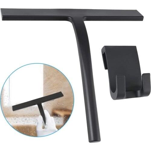 Shower Squeegee Window Glass Wiper Scraper Cleaner with Silicone Blade & Holder Hook for Bathroom/Kitchen/Car Glass