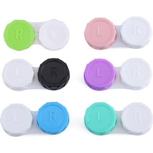 1PC Mini Portable Contact Lens Case Eyes Contacts Care Container Box Contact Lenses Storage Box Two-color Contact Lens Box