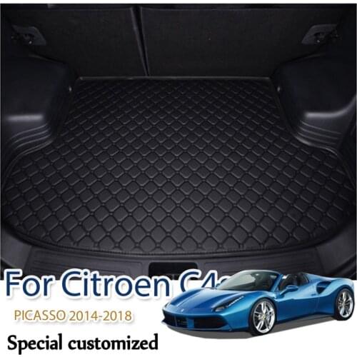 Custom Car trunk mat for Citroen C4 PICASSO five seat 2014 2015 2016 2017 2018 cargo liner carpet interior accessories cover