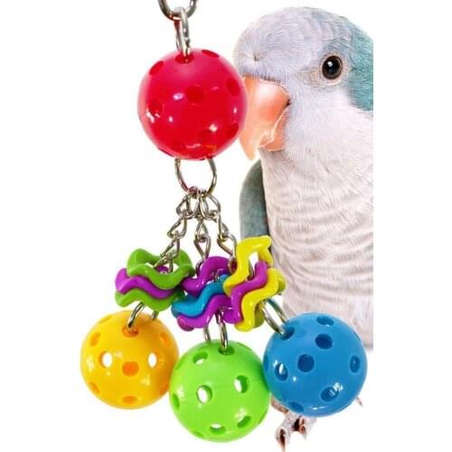 Colorful Ball Parrot Bird Parakeet Bite Climbing Play Hanging Toy Pet Cage Decor Pets Accessories