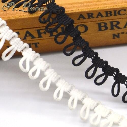 2mm black white Buttonhole elastic ribbon band tape for Fur collar over coat hat and collar buttongarment sewing accessories DIY