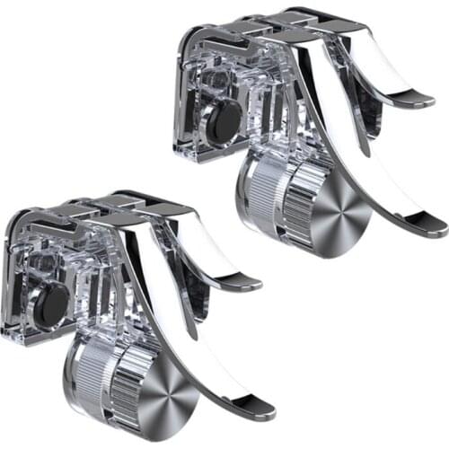 R11s Six Fingers 1 Pairs Metal Transparent Mobile Trigger Mobile Game Joystick