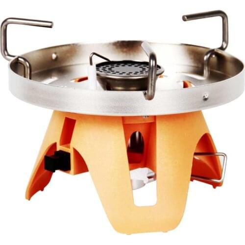 1200W Outdoor Mini Gas Stove Integrated Orange Base Camping Cooking Utensils Detachable For Hiking Portable Kitchen Tools