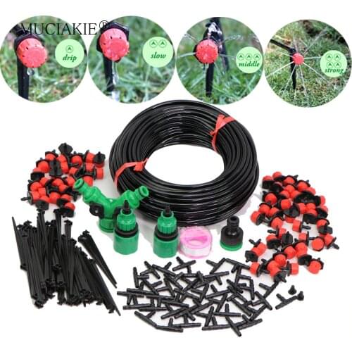 MUCIAKIE 5-50M 4/7mm Garden Watering Micro Adjustable Kits Drip Irrigation Automatic System PVC Hose Drippers