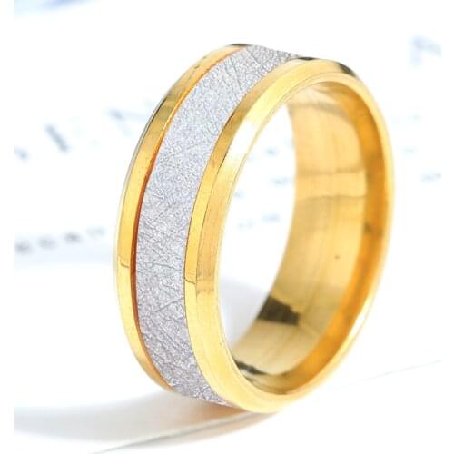 New Stainless Steel Jewelry Dragon Brushed Rose Gold Simple Mens Titanium Steel Ring Gift