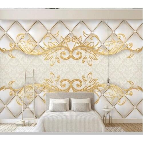 Papel de parede Modern 3D European pattern soft bag wallpaper mural,living room TV sofa bedroom bathroom wall papers home decor