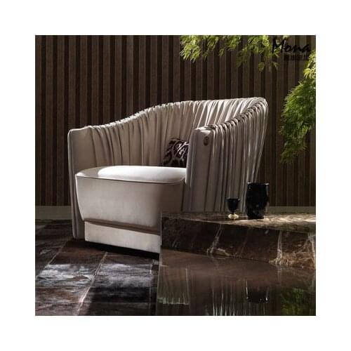 Chinafurniture Nordic leisure chair simple sofa chair cloth art sales office coffee chair hotel club single reception chair