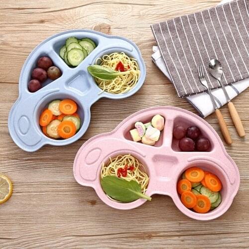 Toddler Infant Baby Dishes Cartoon Car Dishes Environmentally Separated Childrens Food Plates Kids Dinnerware Tableware Tray