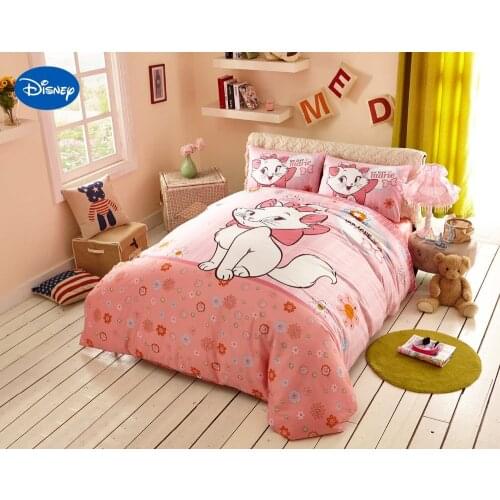 Pink Cartoon Disney Marie Cat Bedding Set Girls Bedroom Decor Cotton Bed Duvet Cover Comforters Single Twin Full Queen King Size