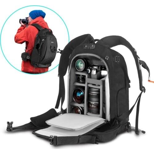 Outdoor Camera Backpack With Waterproof Cover Large Capacity Modular Insert Lockable Zipper Slr/Slr/Lens/Laptop And Accessories