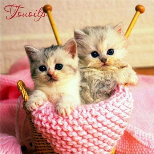 DIY Diamond Embroidery Pussy cats Full Square/round Diamond Painting Cross Stitch Kit Rhinestones Mosaic Home Decor