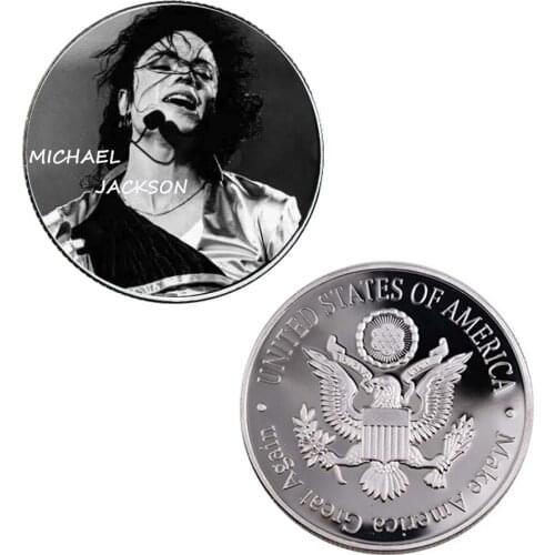 Silver Coin Michael Jackson Metal Coin Commemorative Souvenir Coins Worth Collection Home Decoration Accessories