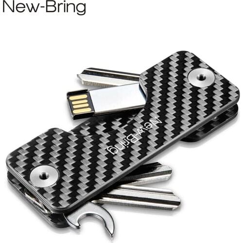 NewBring Smart Key Holder Keychain Car Key Wallets Ring Collector Housekeeper Carbon Fiber G2 DIY EDC Pocket Key Organizer Smart