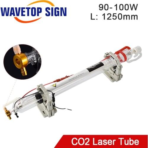 WaveTopSign Co2 Glass Laser Tube 1250mm 90W Diameter 80mm Glass Laser Lamp for CO2 Laser Engraving Cutting Machine