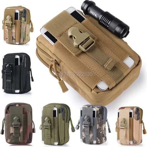Tactical Military MOLLE Pouch Mens Belt Bag EDC Waist Pack Hip Bag Fanny Pack Bag Outdoor Phone Bag Tools Organizer Cycling