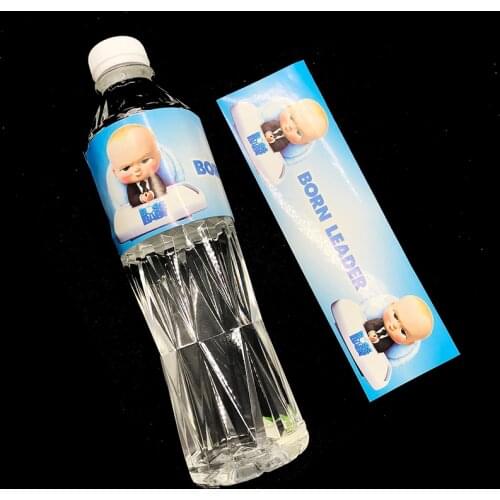 6pcs/lot baby boss theme water bottle labels baby boss stickers candy bar decorations little boss theme bottle stickers