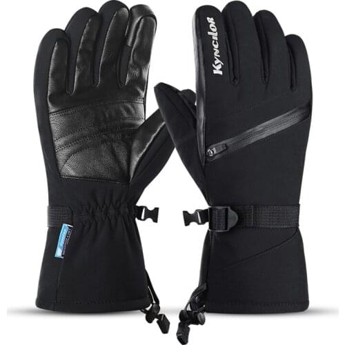 Outdoor Black Adult Ski Men Gloves Snowboard Motorcycle Winter Thermal Riding Climbing Waterproof Thicker Ski Gloves