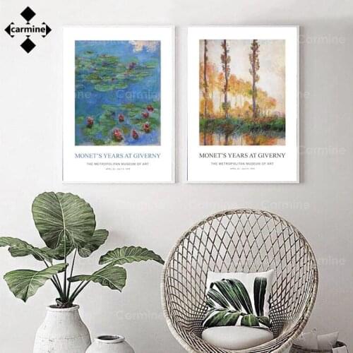 Vintage Impressionist Paintings Claude Monet Art Exhibition Posters and Prints Classical Art Wall Pictures for Living Room Decor