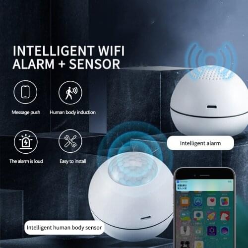 Wifi Human Body Smart Motion Sensor Burglar Alarm Pir Detector Siren Remote Monitoring Tuya App Home Security