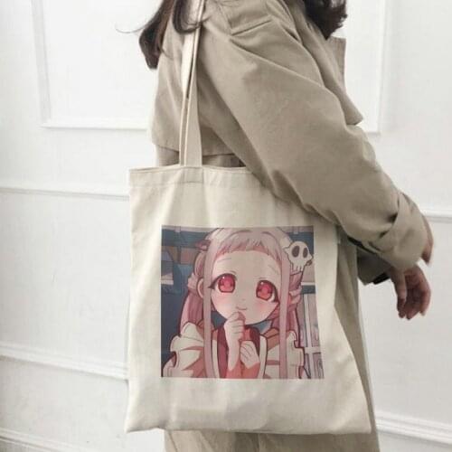 Japanese Cartoon Women Shoulder Bag Vintage Punk Shopping Bags Hanako Kun Canvas Bag Casual Harajuku Kawaii Hip Hop Female Bag